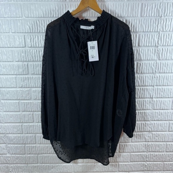 IRO Robbin’s Tie Front Sheer Polka Dot Blouse NWT 34 XS - Picture 2 of 6